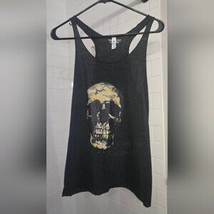 Black Skull Graphic Tank Top